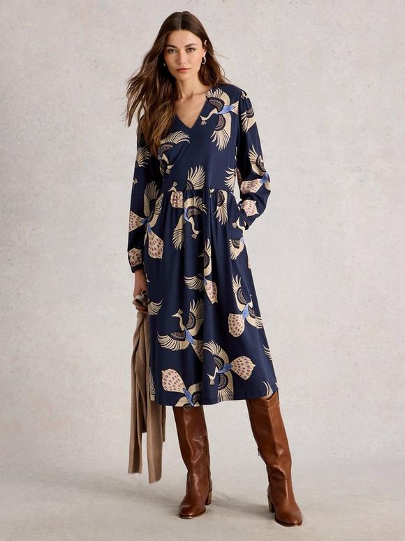 Leah Notch Neck Jersey Dress