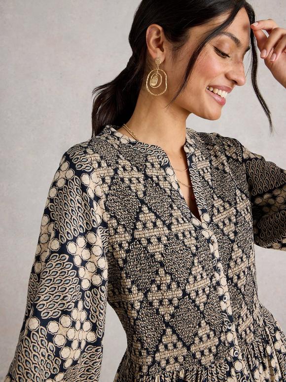 Hattie Shirred Dress