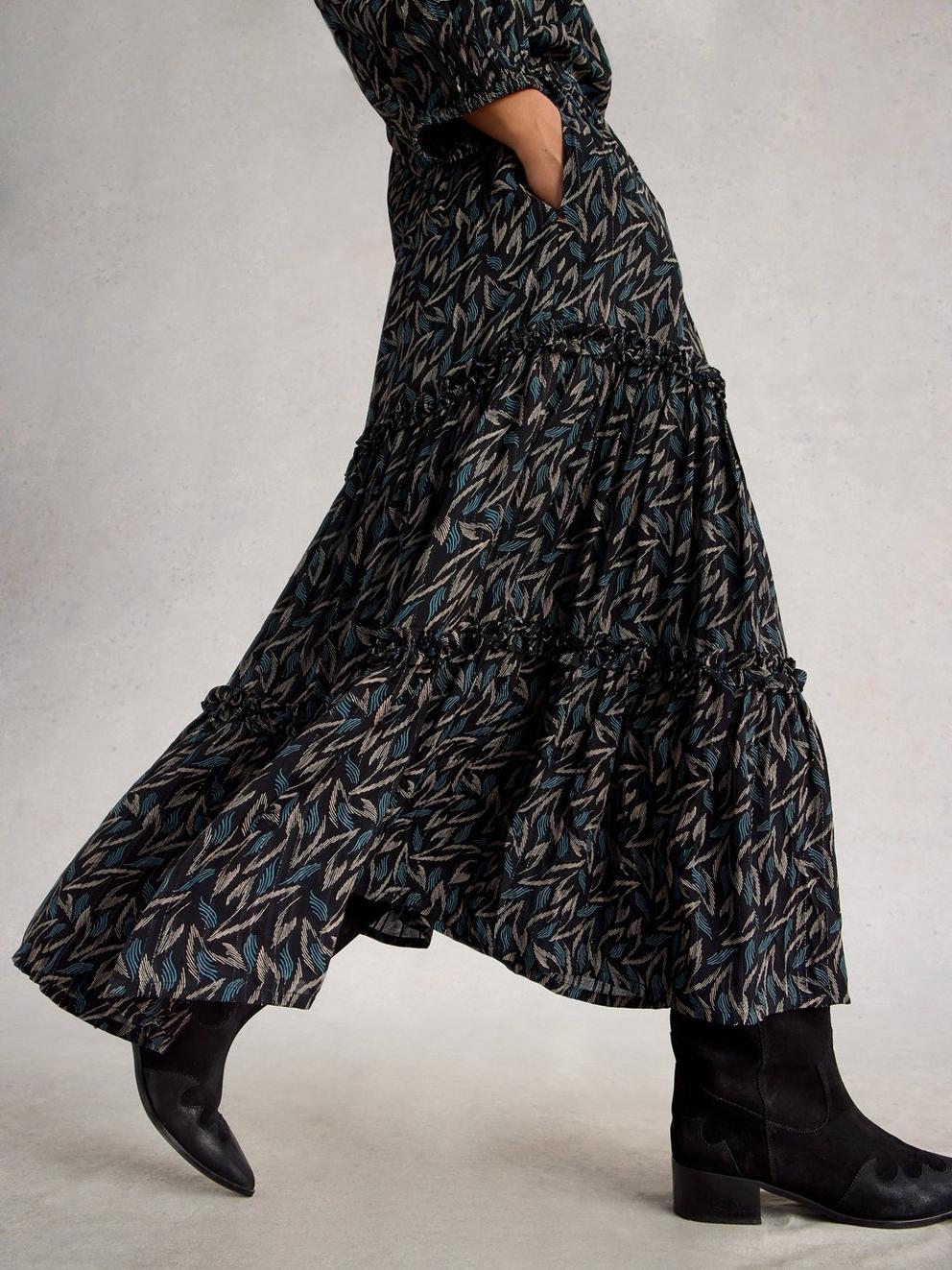 Remi Metallic Midi Skirt