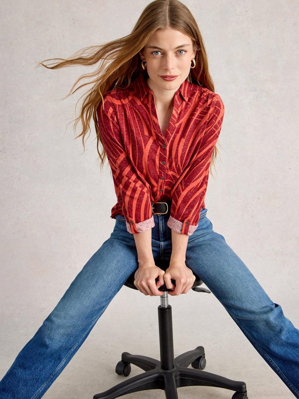 ANNIE PRINTED SPARKLE SHIRT