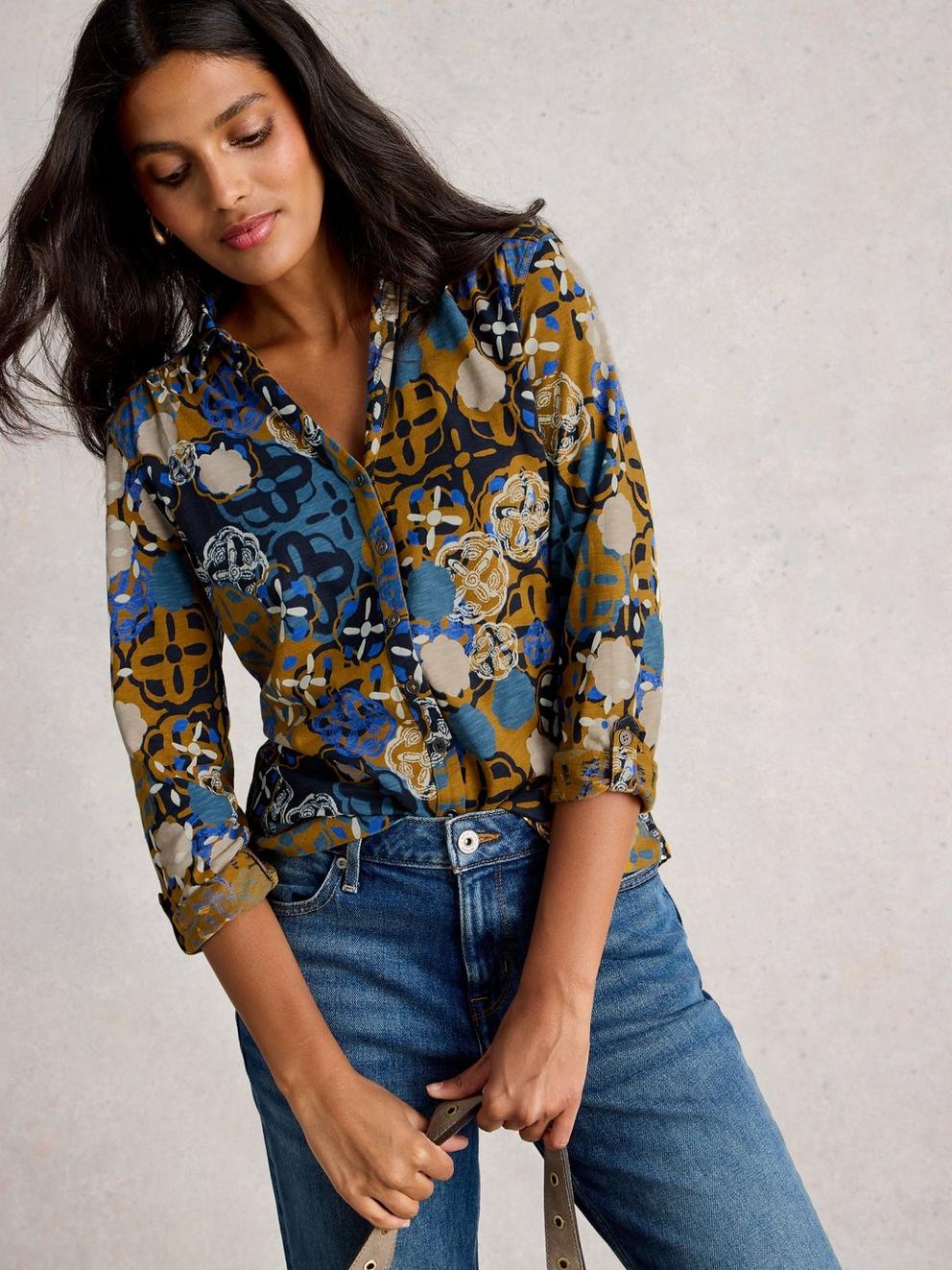 ANNIE COLLARED SHIRT JERSEY