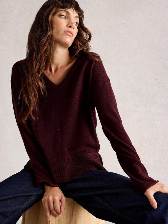 LILY V NECK WOOL JUMPER