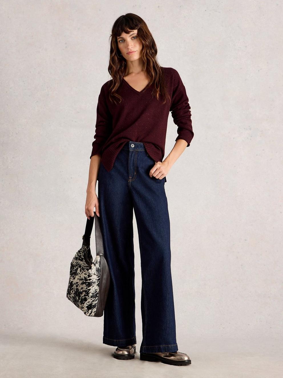 LILY V NECK WOOL JUMPER