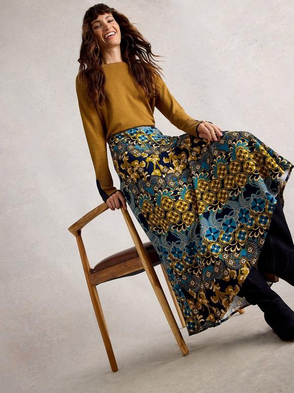 Hope Bias Cut Maxi Print Skirt