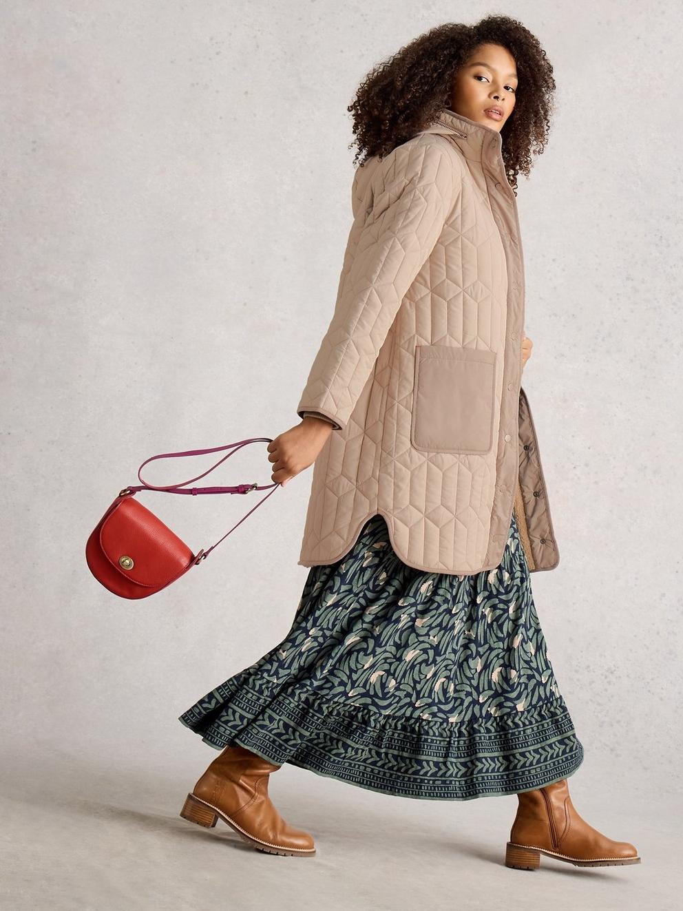 Carmel Quilted Borg Lined Coat