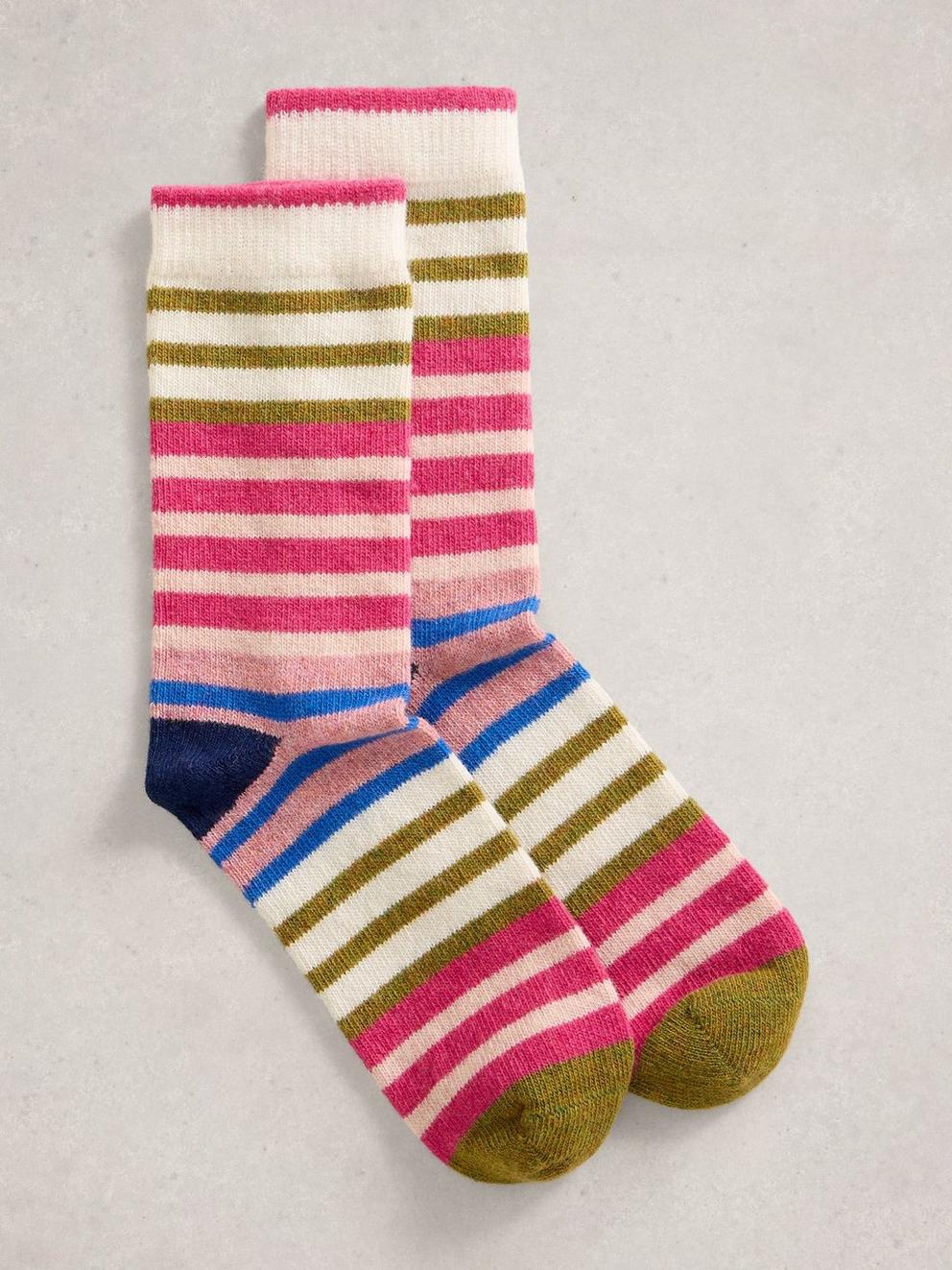 Rainbow Stripe Wool Sock