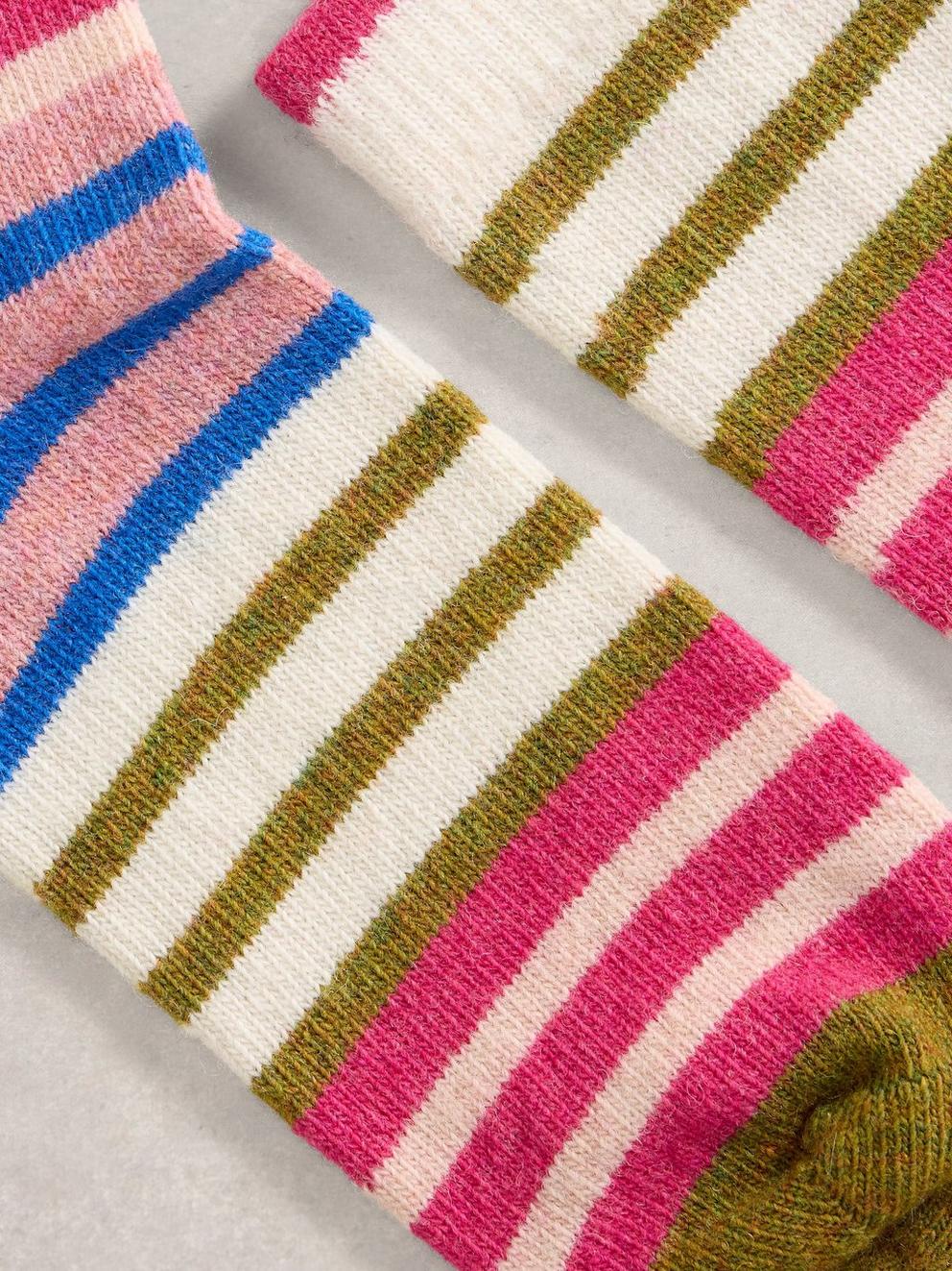 Rainbow Stripe Wool Sock