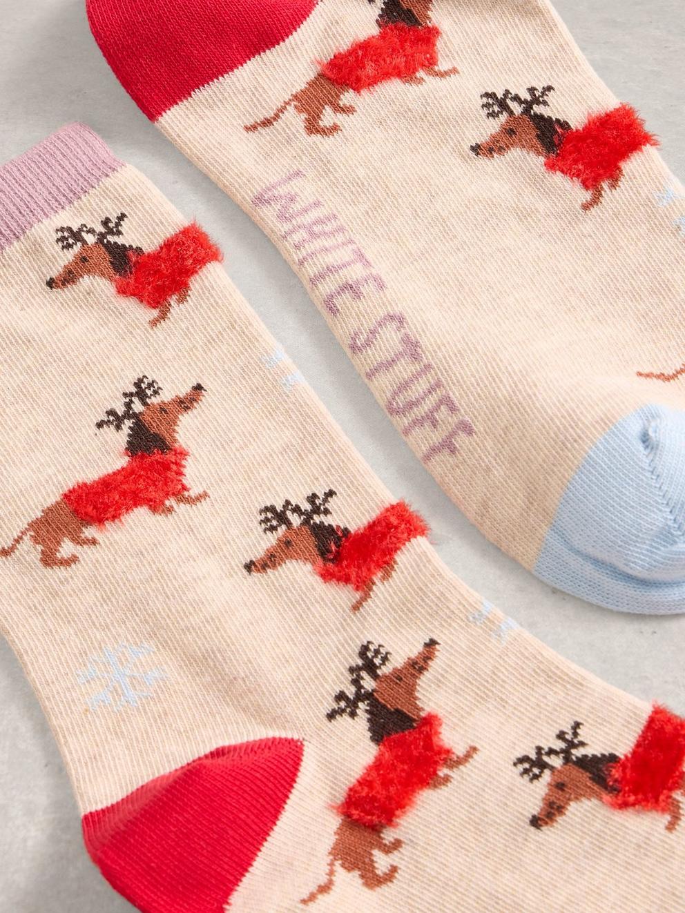 Fluffy Print Ankle Sock