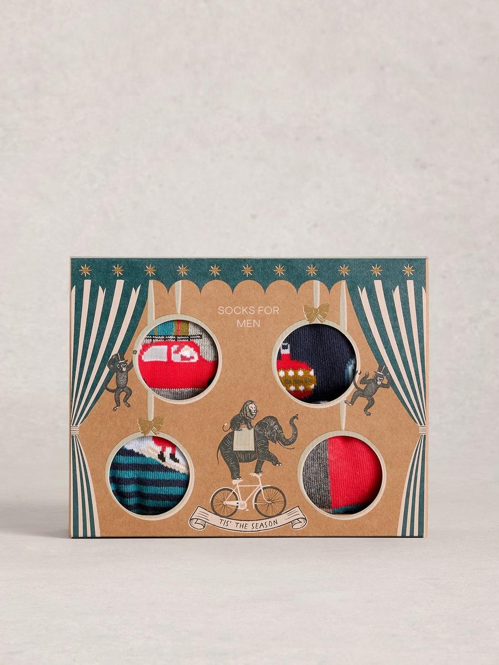 4 Pack Xmas Ankle Socks