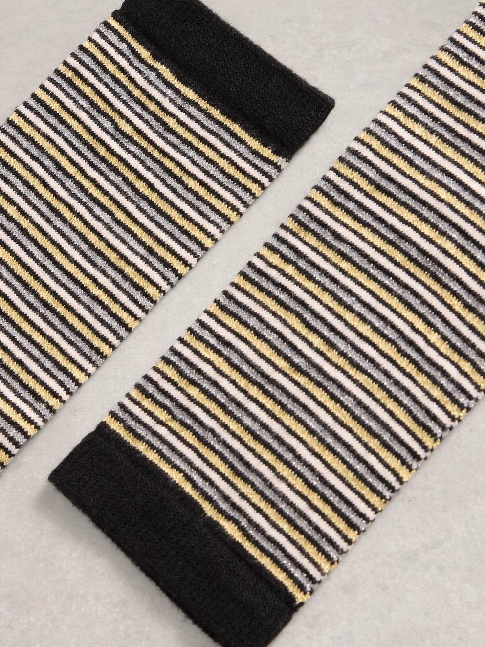 Metallic Stripe High Sock