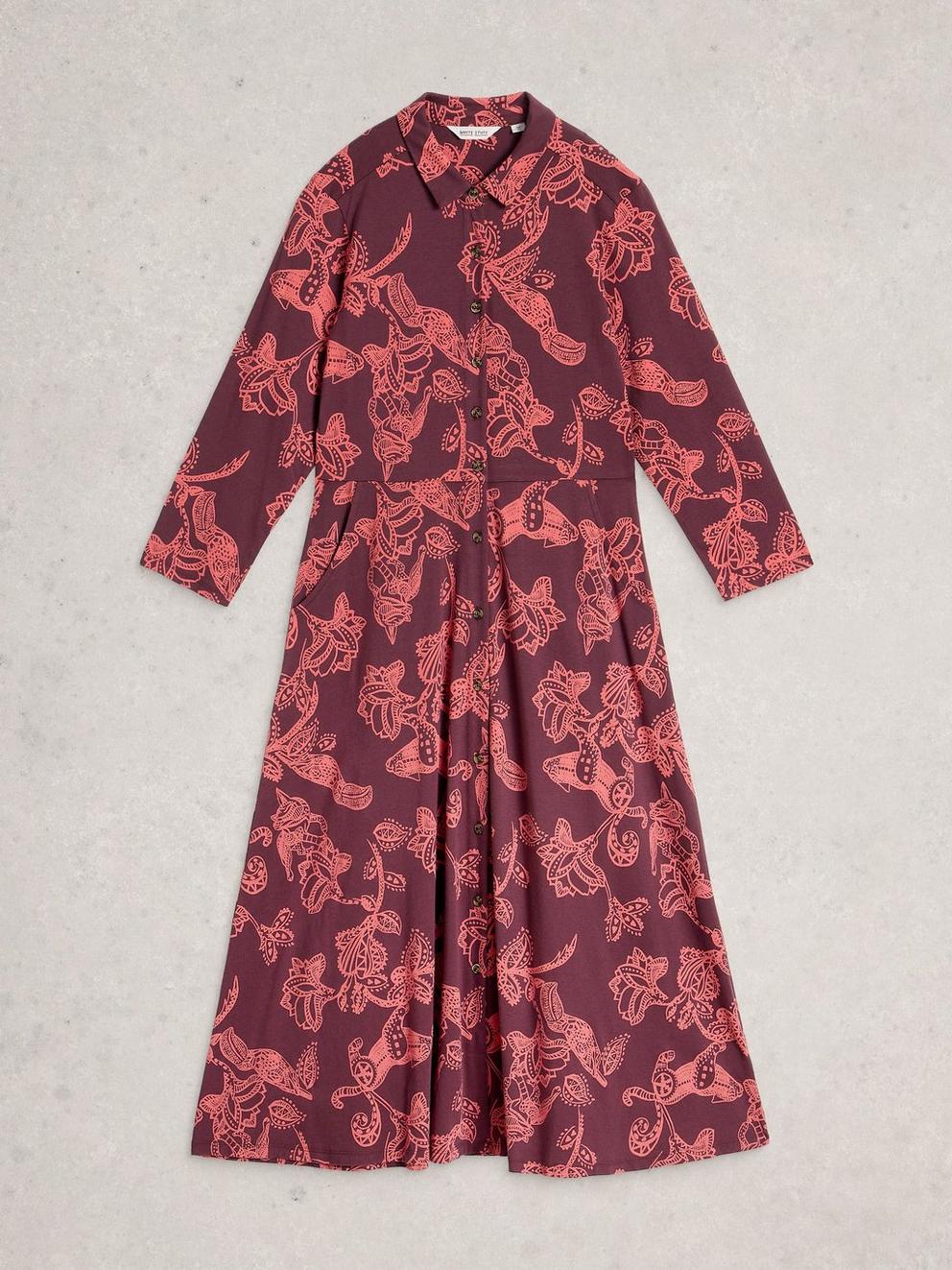 Pia Jersey Collared Shirt Dress