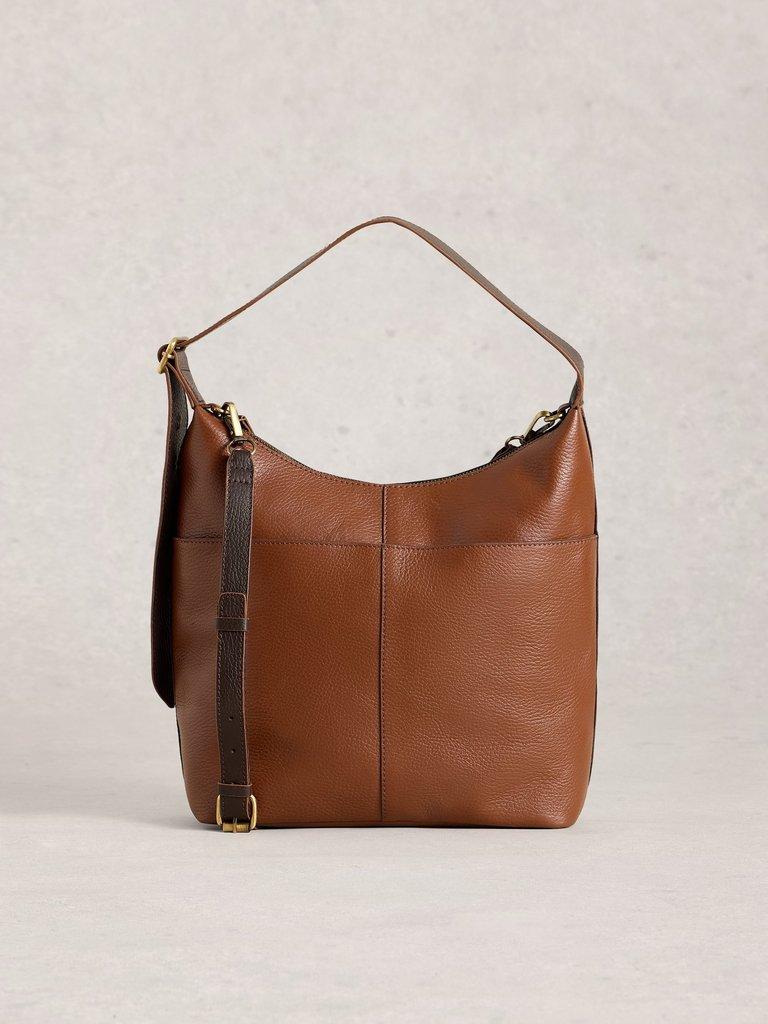 Sophia Leather Zip Crossbody in DARK BROWN | White Stuff