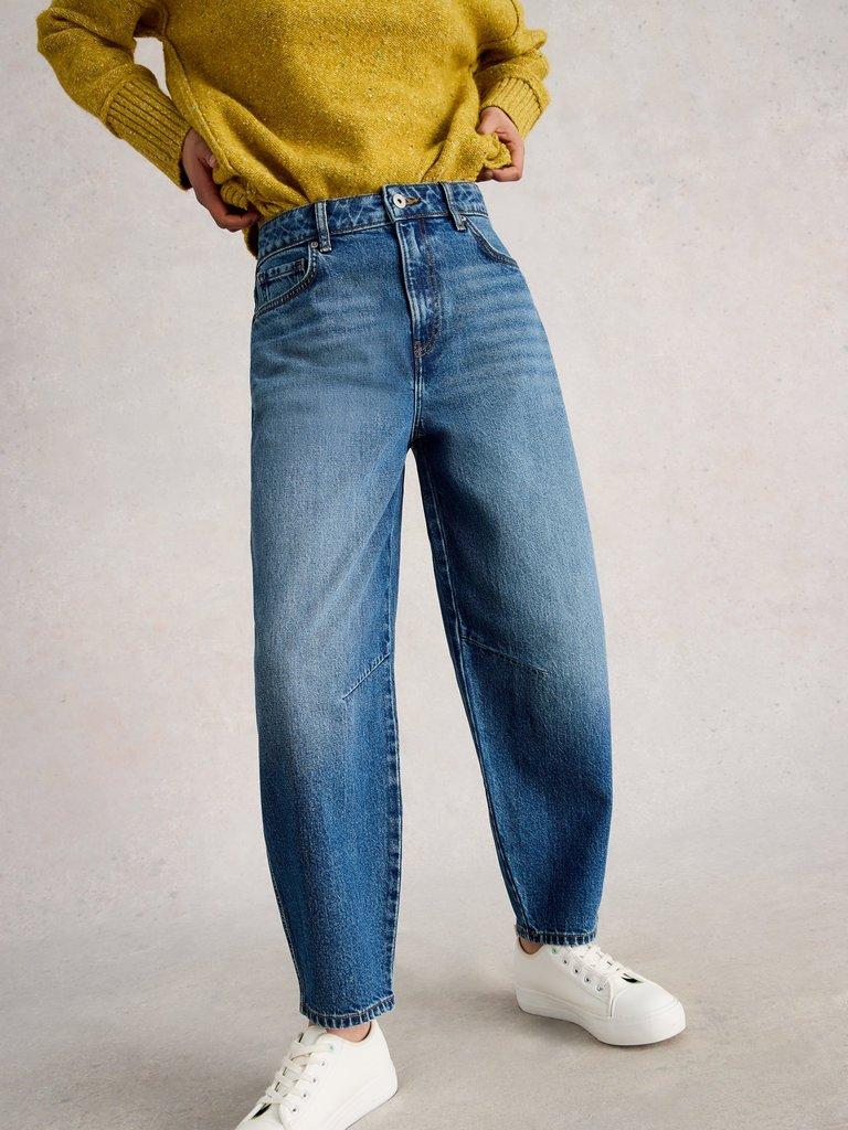 Isabelle Jean Dungaree in MID DENIM | White Stuff