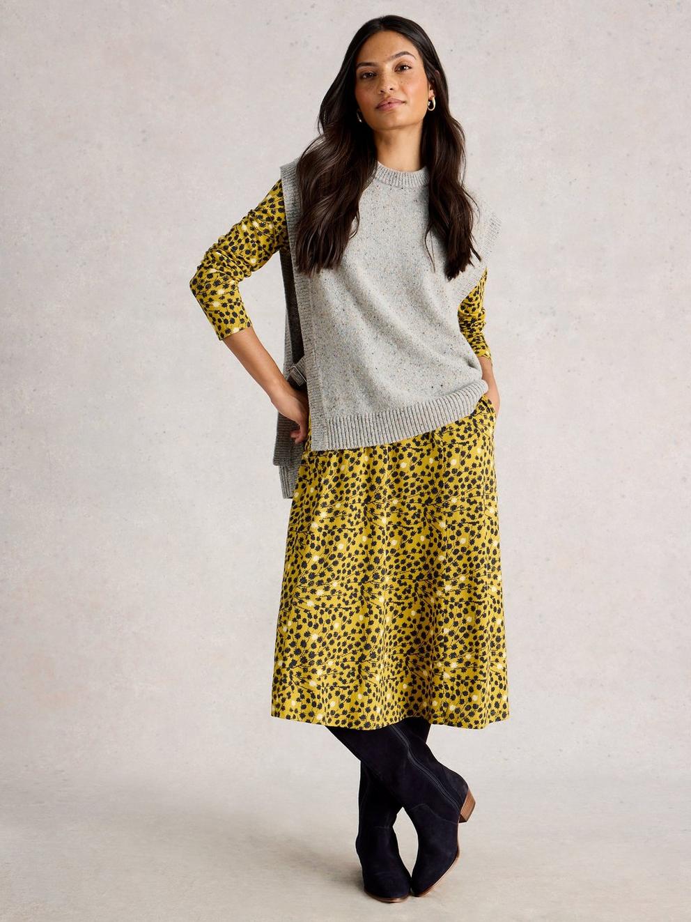 Madeline Cew Neck Jersey Midi Dress