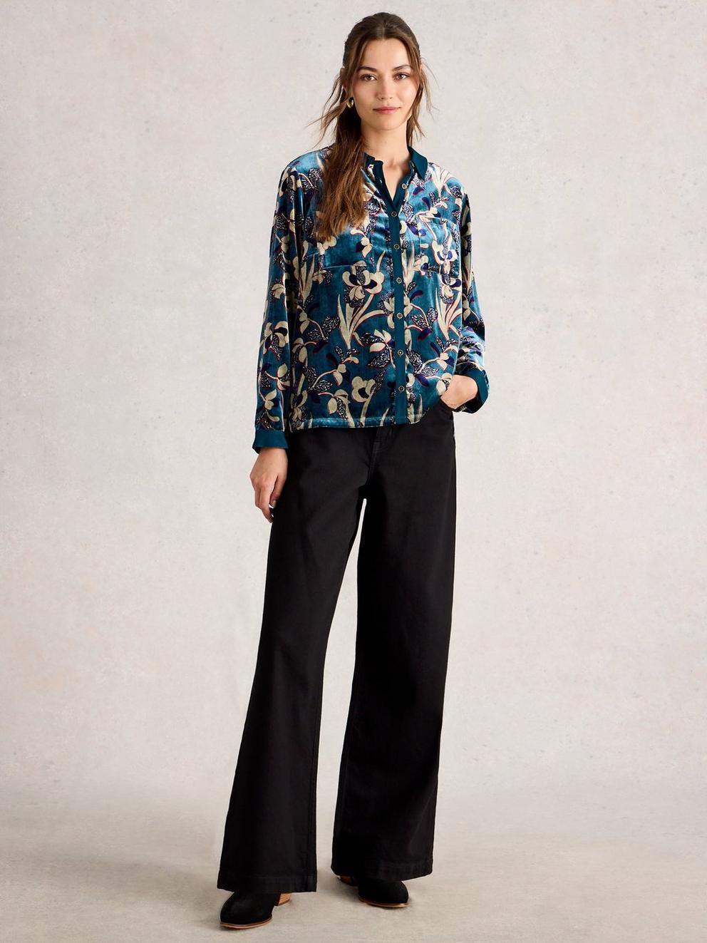 Sophie Printed Velvet Shirt