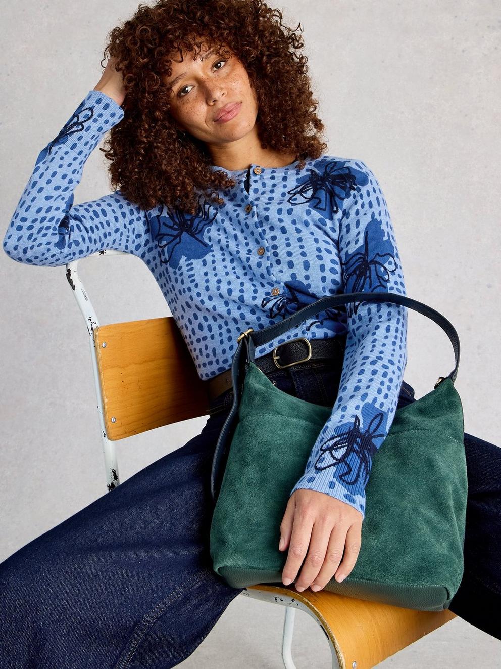 LULU CREW NECK PRINT CARDI