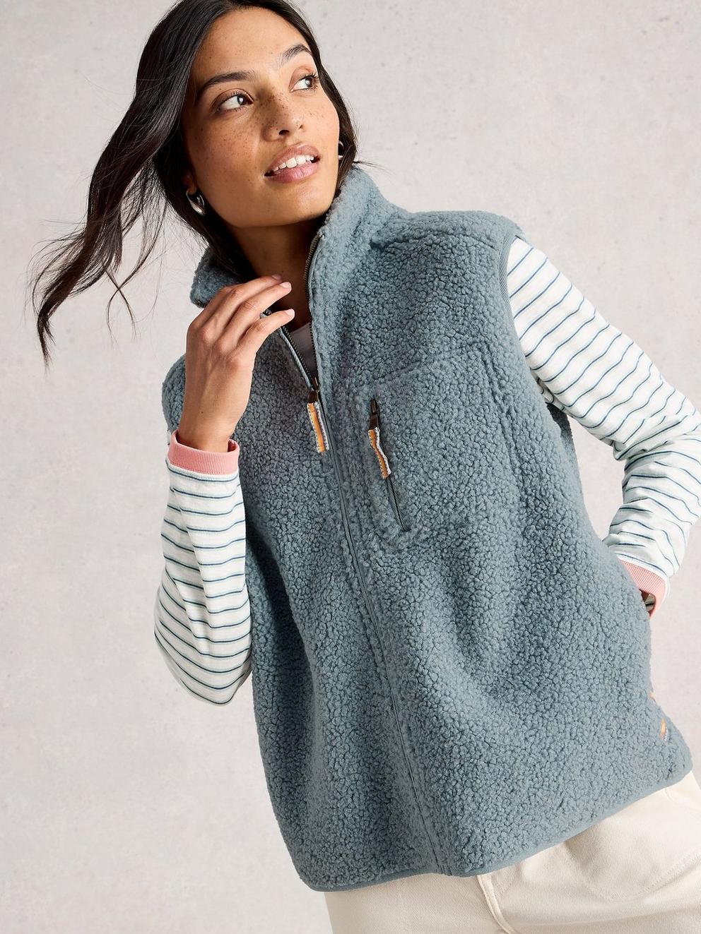 BORG ZIP THROUGH GILET