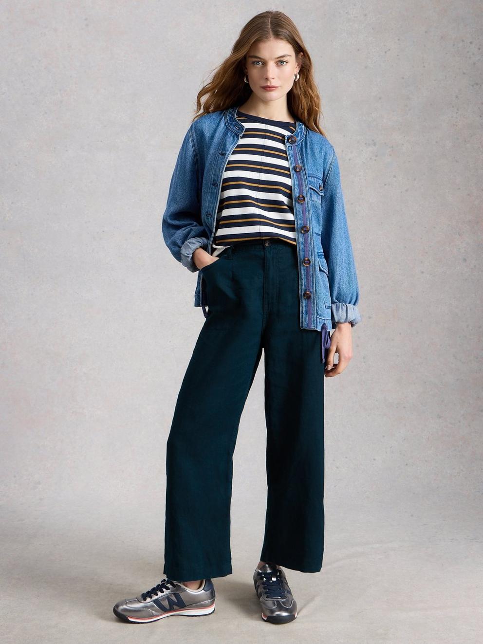 Tia Linen Wide Leg Crop