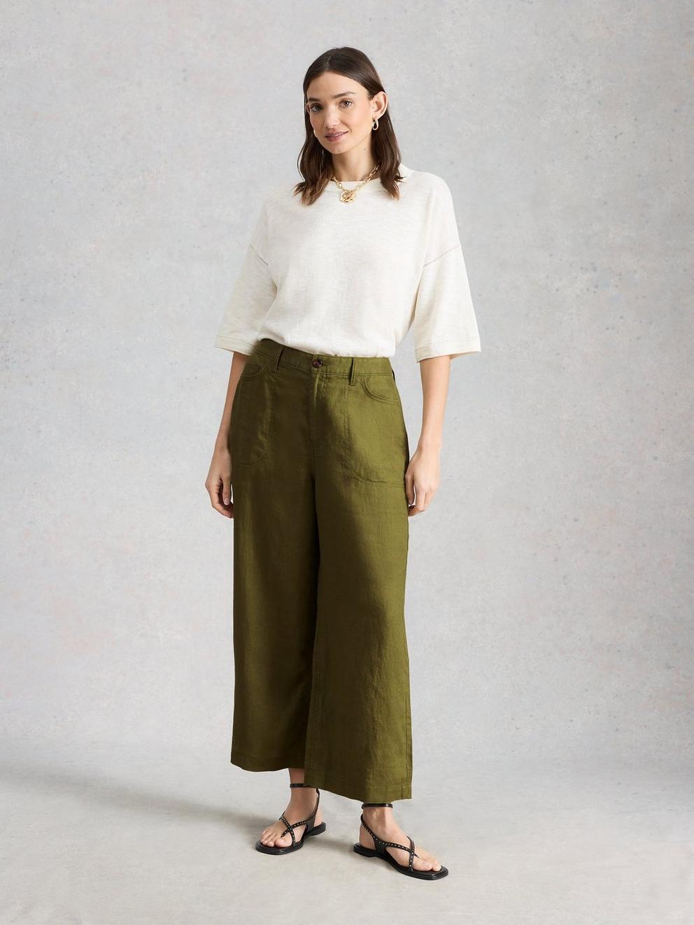 Tia Linen Wide Leg Crop
