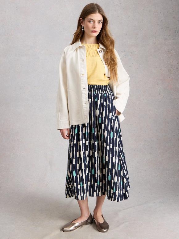 Shelly Linen Blend Midi Skirt