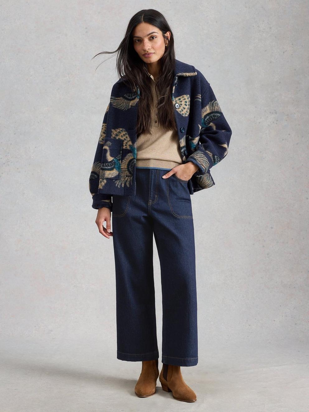 Tia Wide Leg Crop Denim Jeans