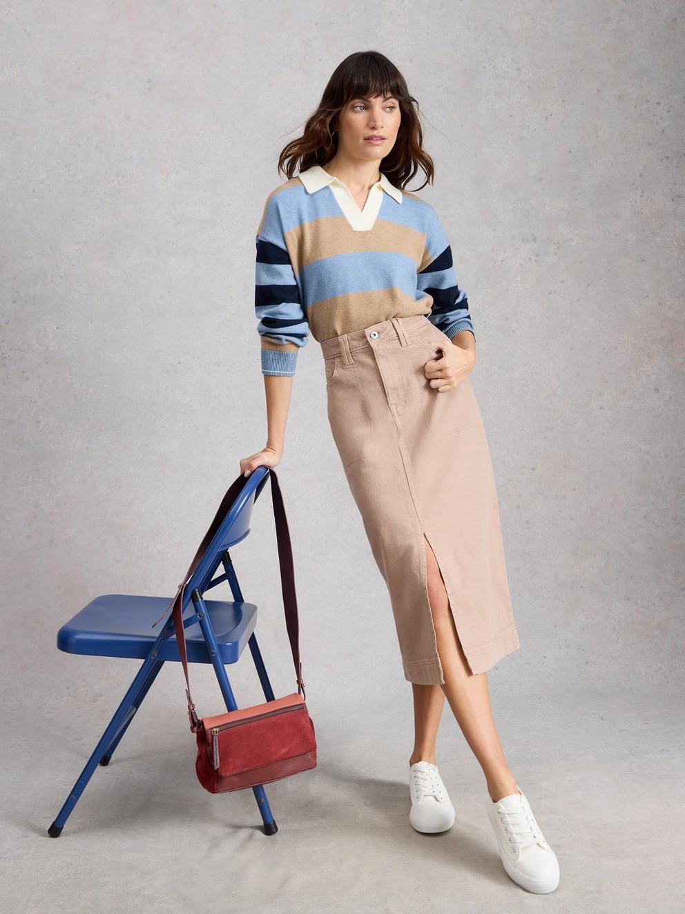 Tia Midi Denim Skirt