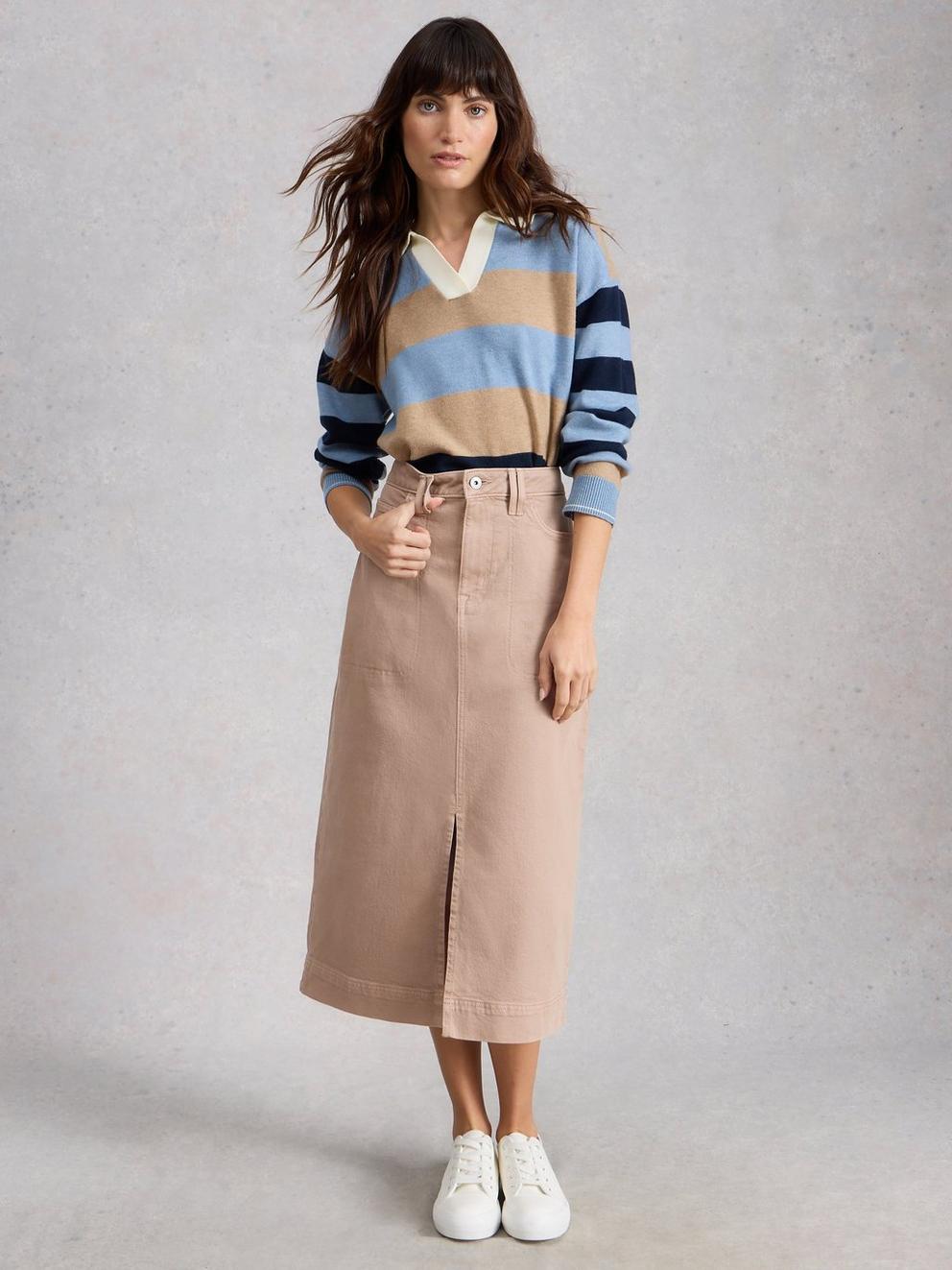 Tia Midi Denim Skirt