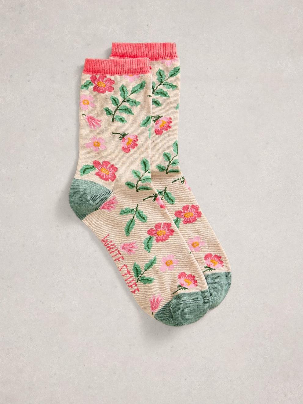 Floral Print Ankle Sock