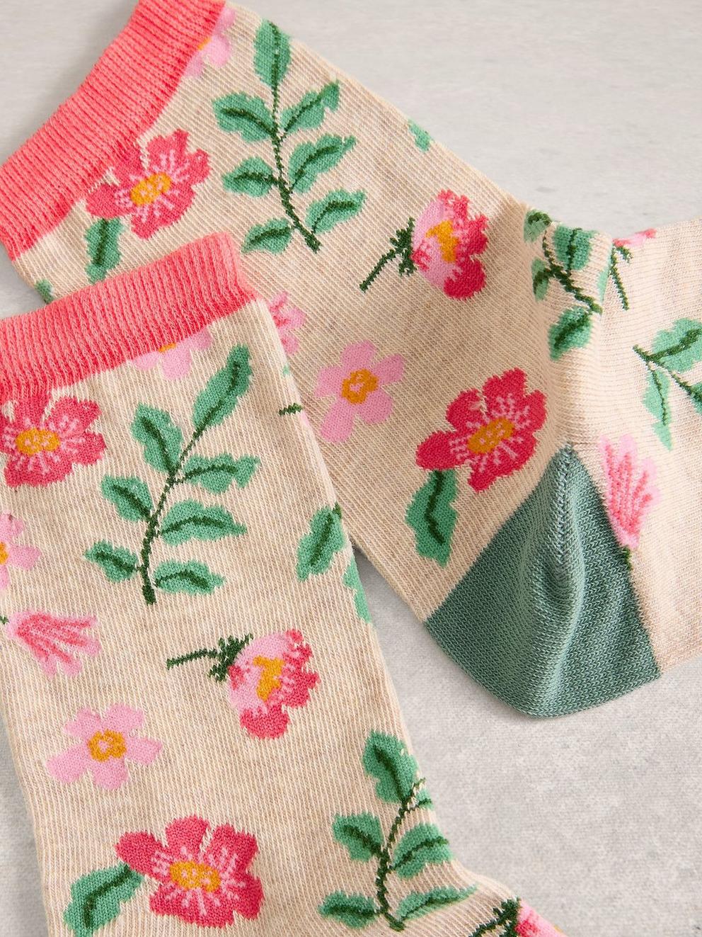Floral Print Ankle Sock