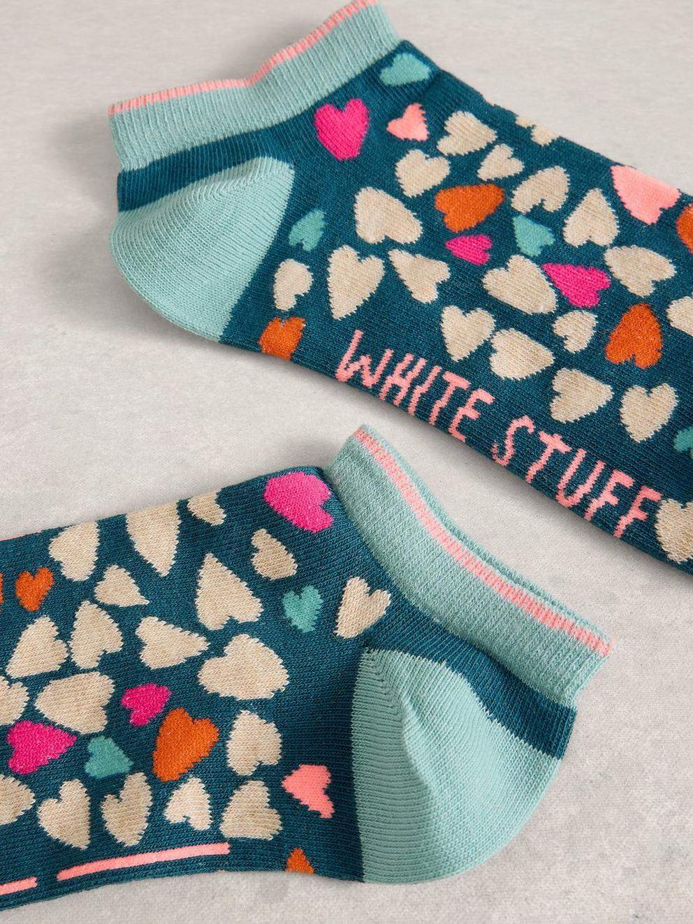 Heart Printed Trainer Sock