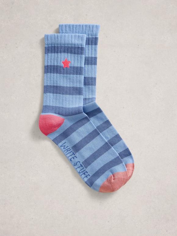 Embroidered Star Rib Sock