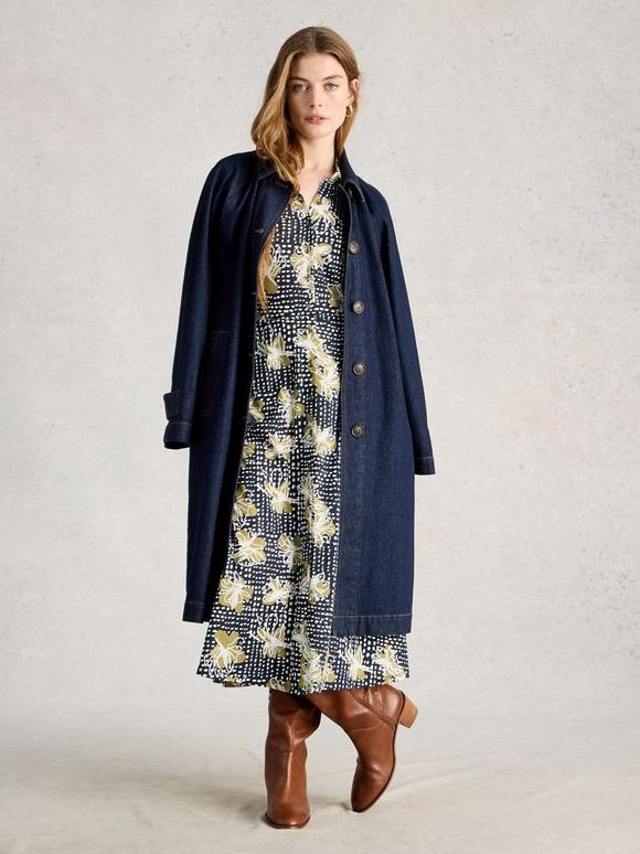 Rua Jersey Collared Shirt Dress Midi