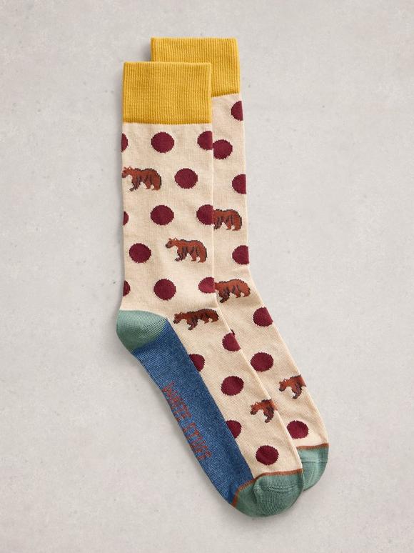 Bear Polka Dot Ankle Sock