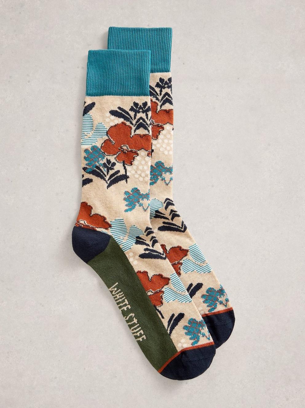 Hawaiian Floral Ankle Sock