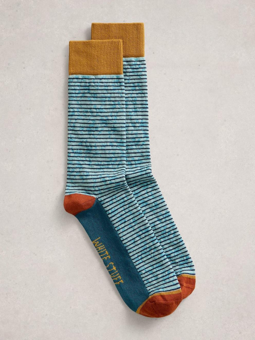 Thin Stripe Floral Ankle Sock