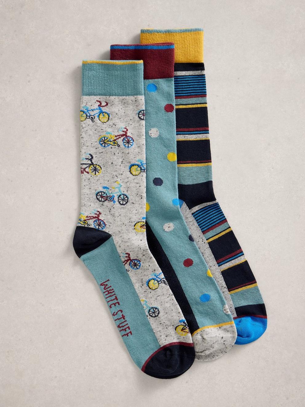 3PK Spot Bike Socks
