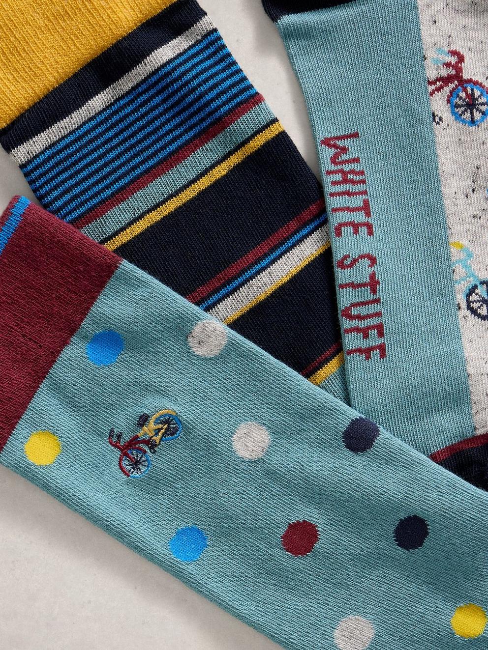 3PK Spot Bike Socks