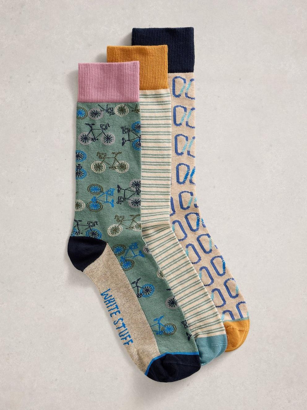 3PK Bicycle Socks
