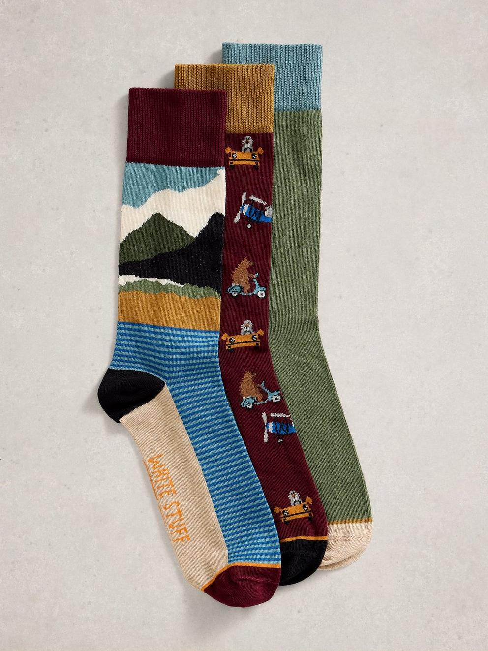 3PK Mountain Ride Socks