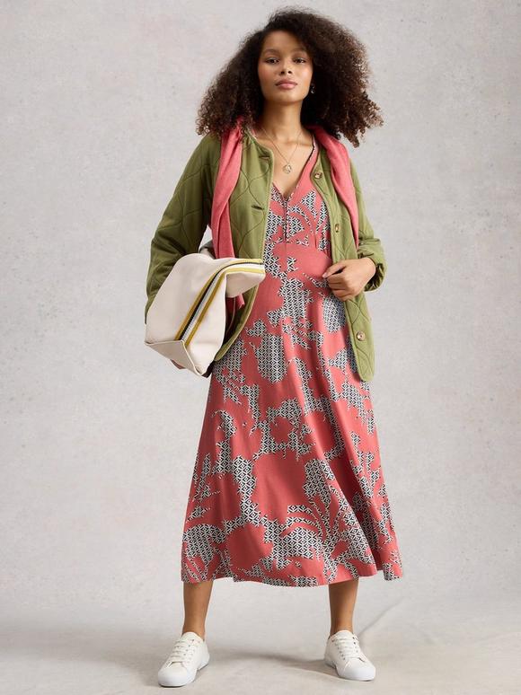 Megan Short Sleeve V Neck Jersey Dress