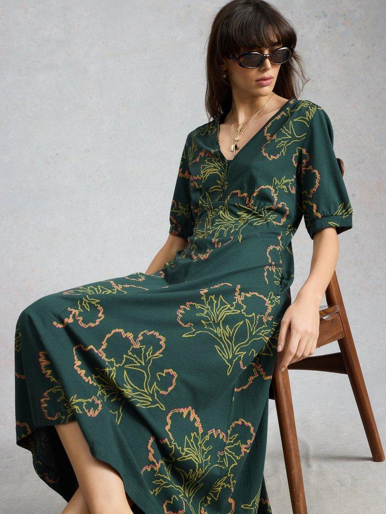slim fit dress slacks Helen Jon Women's Flutter Sleeve Wrap Dress - Green