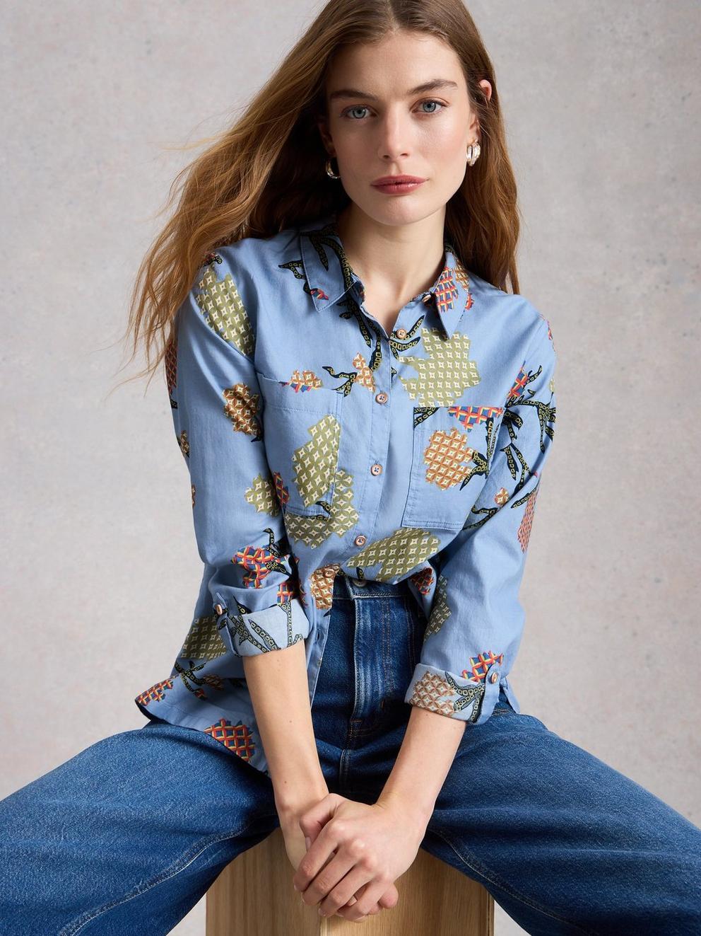 Sophie Collared Organic Cotton Long Sleeve Shirt