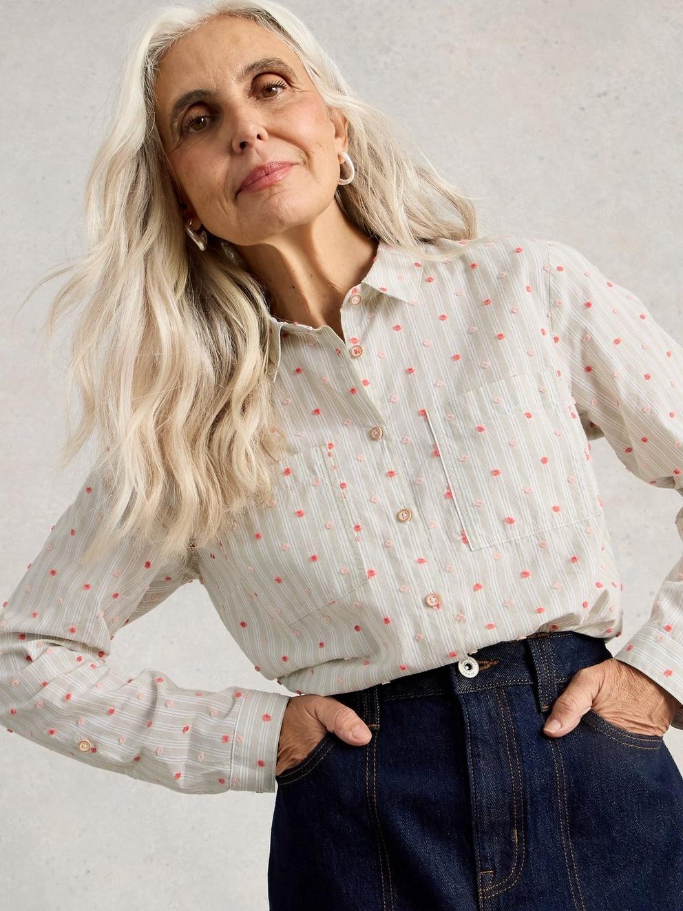 Sophie Collared Organic Cotton Long Sleeve Shirt