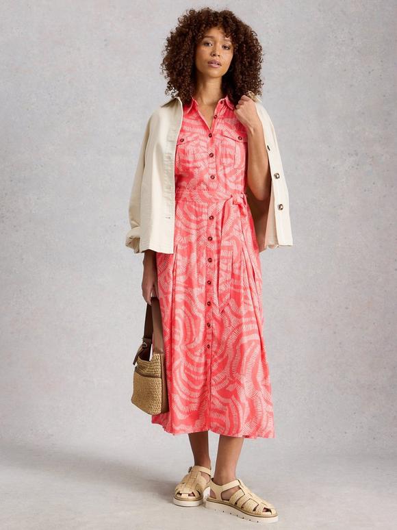 Tiff Linen Blend Shirt Midi Dress