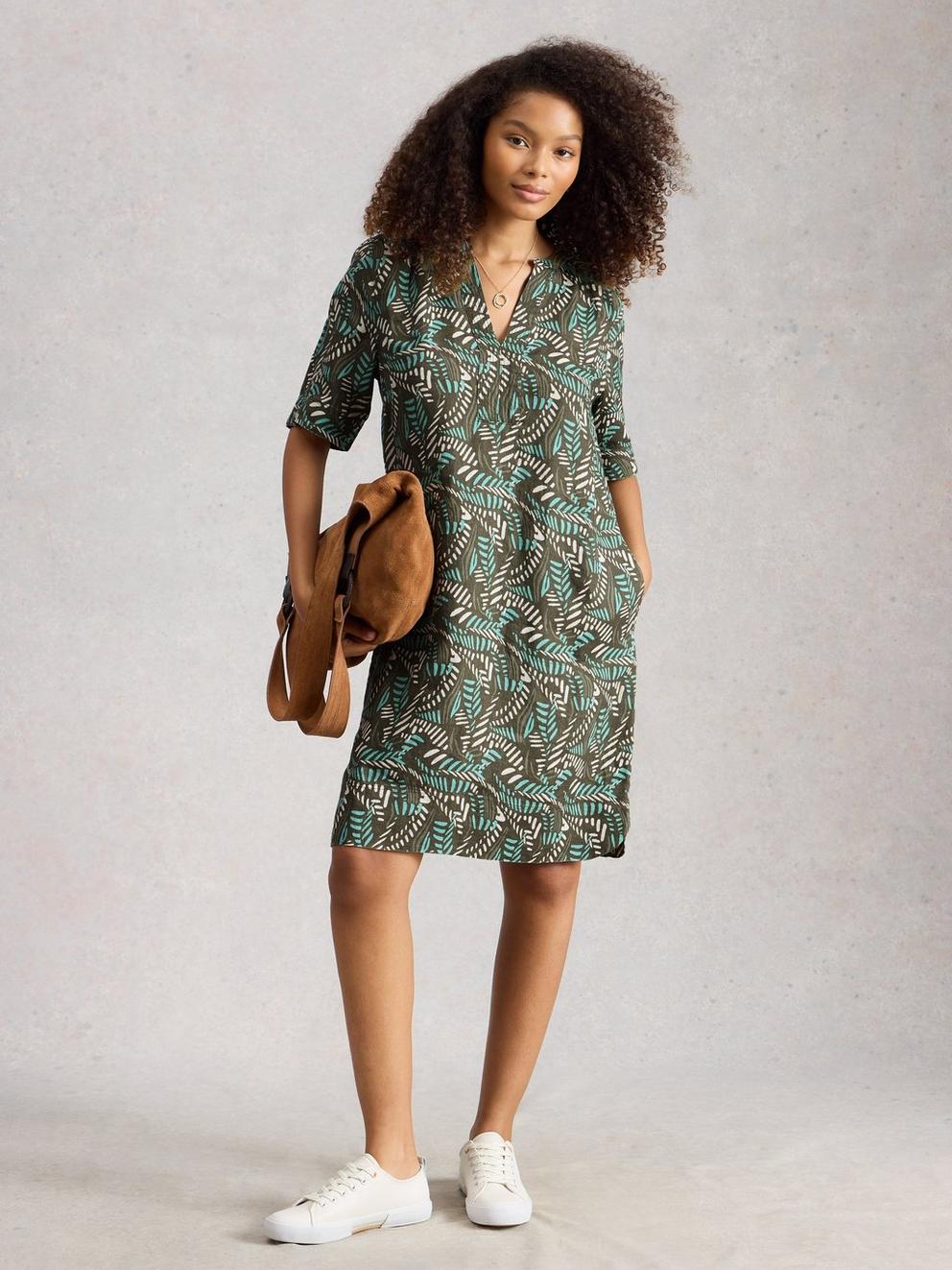 June Linen Notch Neck Dress