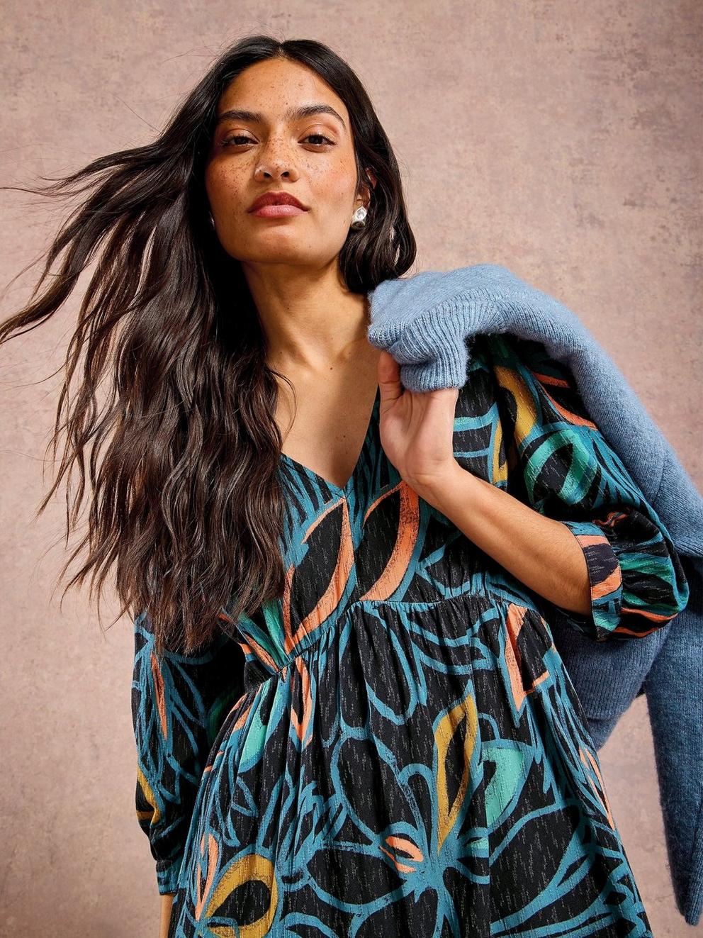 Lucy Print Midi Dress