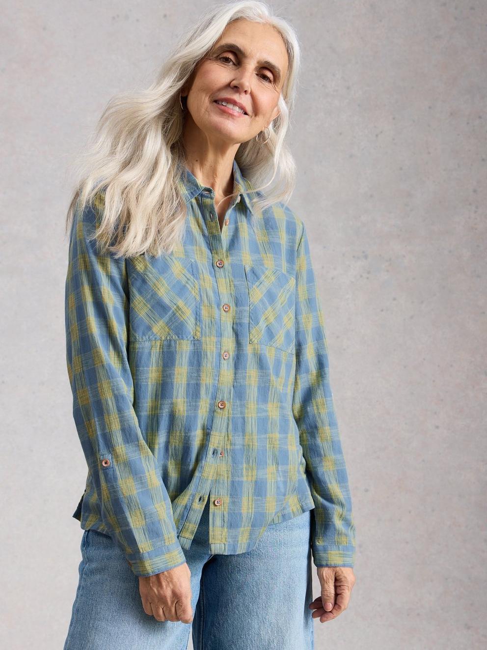 Sophie Organic Check Collared Shirt