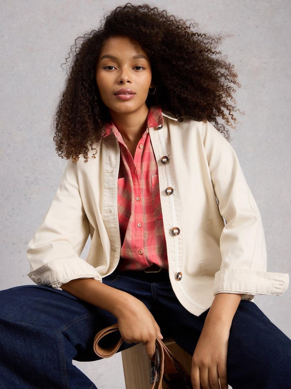 Sophie Organic Check Collared Shirt