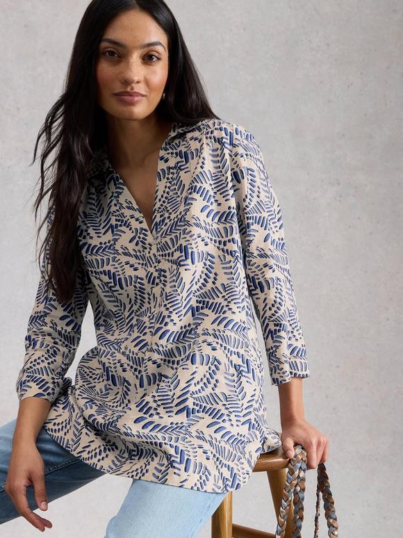 Bianca Linen Notch Neck Tunic