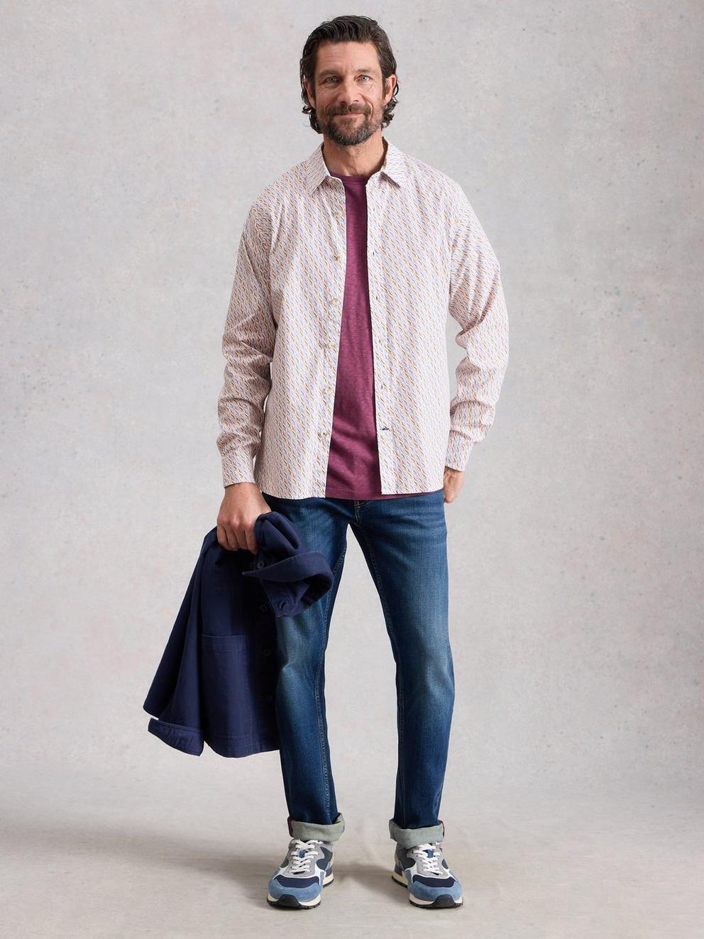 Salcombe LS Fish Print Shirt